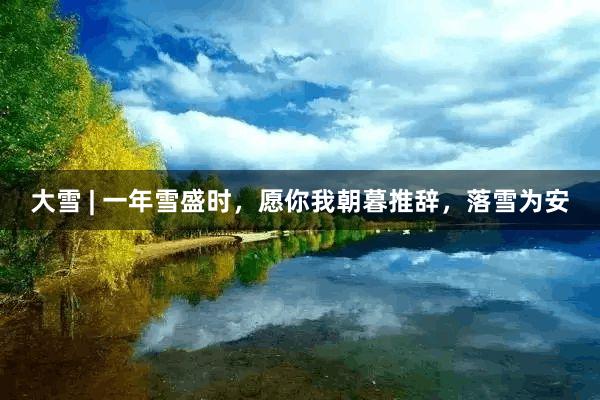 大雪 | 一年雪盛时，愿你我朝暮推辞，落雪为安