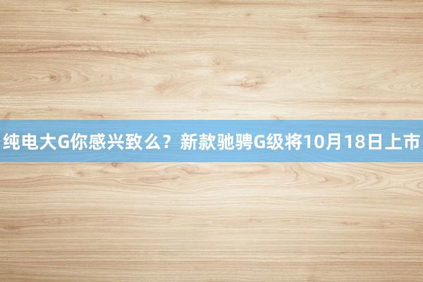 纯电大G你感兴致么？新款驰骋G级将10月18日上市