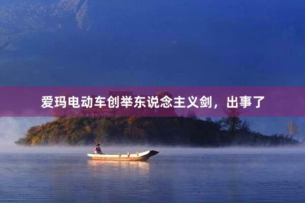 爱玛电动车创举东说念主义剑，出事了